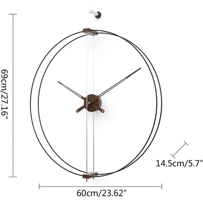 Wall Clock Decor - Metal Frameless Design - Modern Home Accent