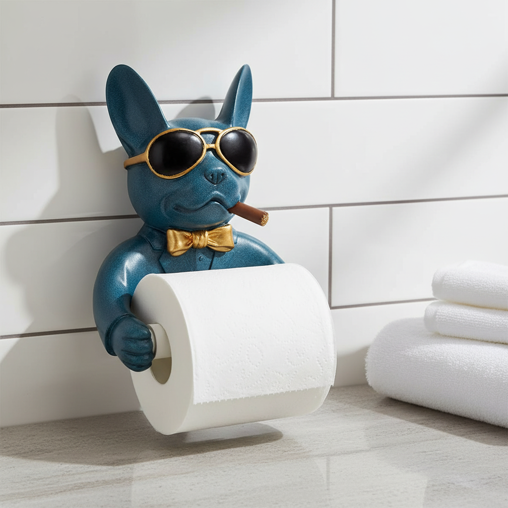 Adhesive Bathroom Toilet Paper Holder Cat Design - Pexav