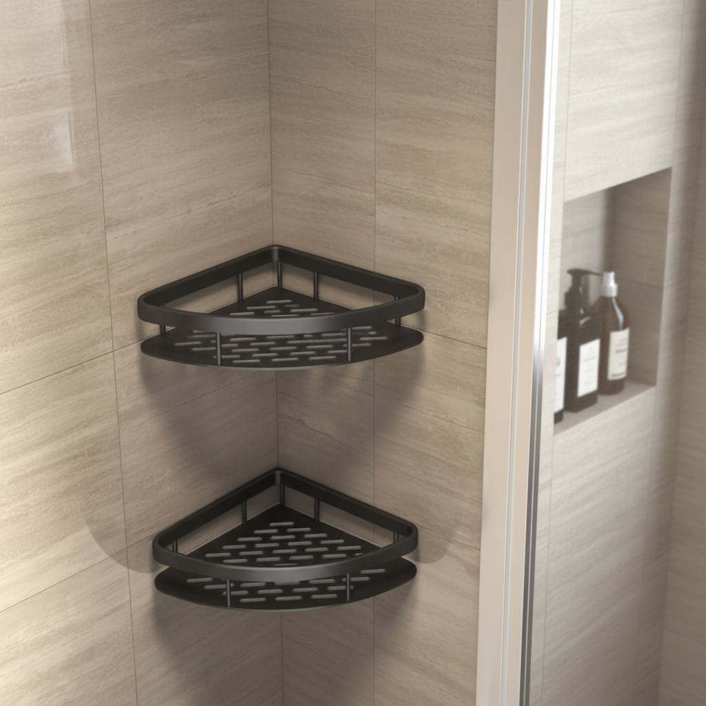 Space-saving Plastic Corner Wall Shelf - Pexav