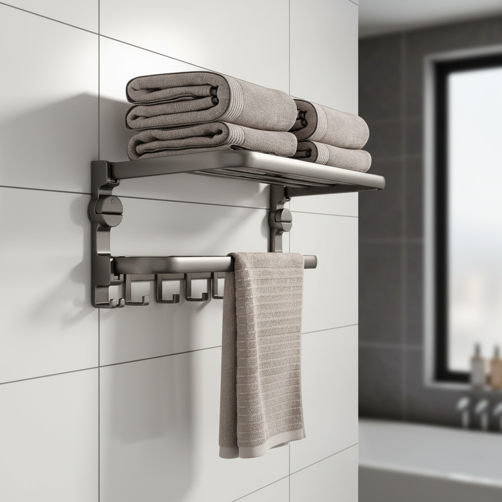 Space-Saving Bathroom Towel Holder - Pexav