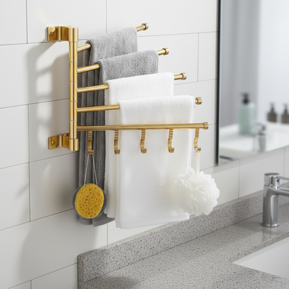 Space Saving 3 Arm Towel Holder - Pexav