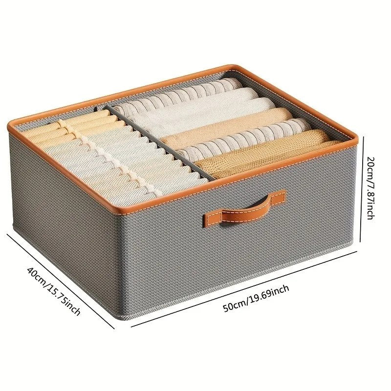 Wardrobe Clothing Organizer, Foldable, Large Capacity Storage Box with Adjustable Dividers