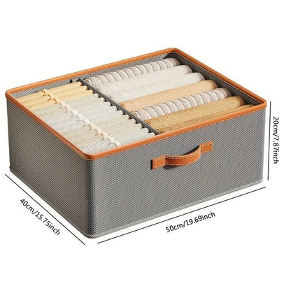 Wardrobe Clothing Organizer, Foldable, Large Capacity Storage Box with Adjustable Dividers