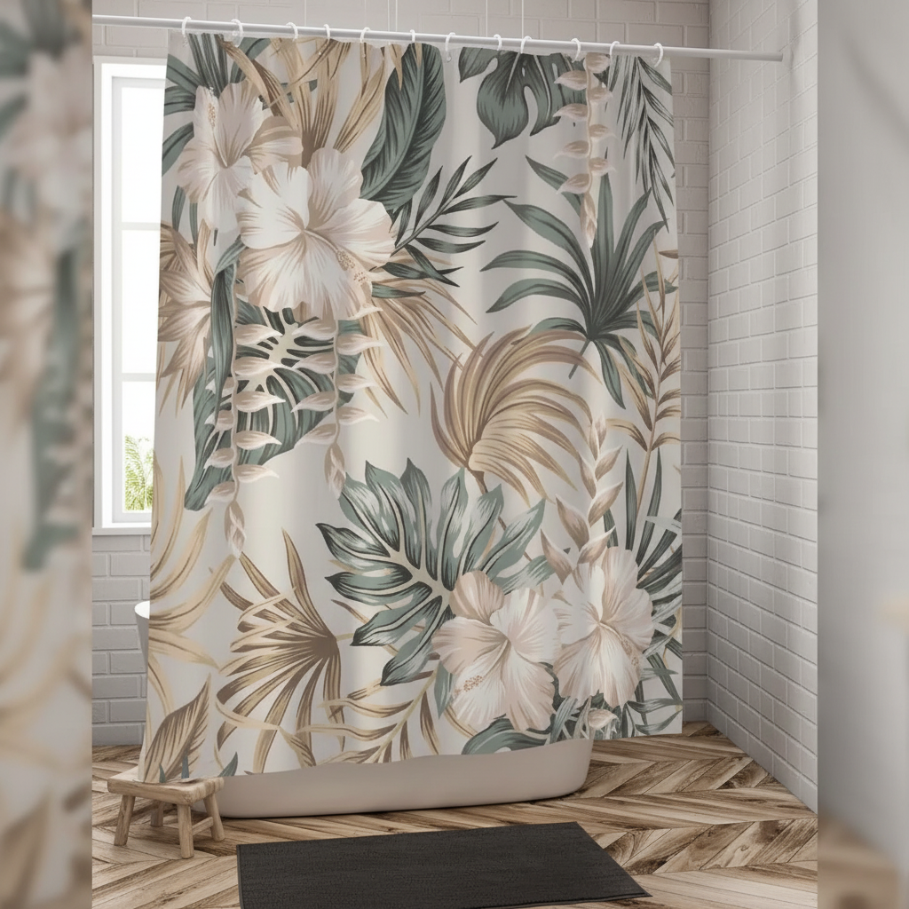 Waterproof Bathroom Shower Curtain - TropiVeil - Pexav