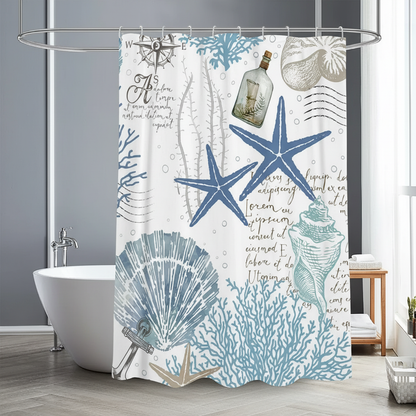 Waterproof Bathroom Shower Curtain with Starfish Design - Pexav