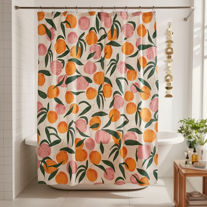 Waterproof Fabric Shower Curtain - Soft Peach - Pexav
