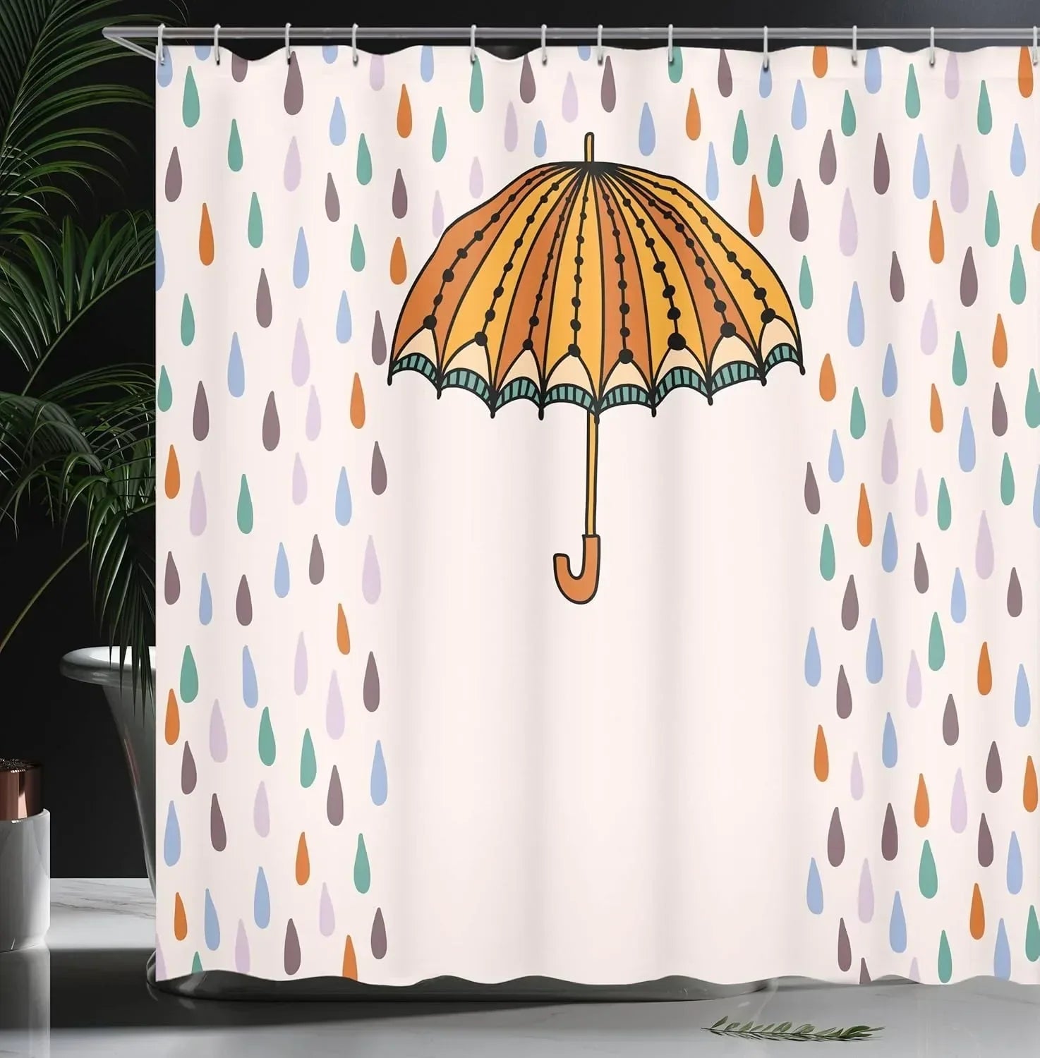 Wasserdichte Duschvorhang Matte - Raindroply