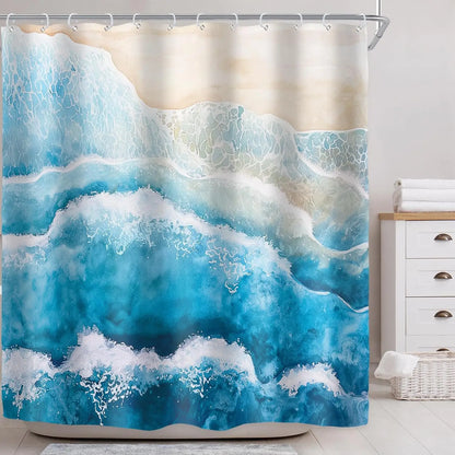 Wasserdichter Polyester Duschvorhang - Coastella
