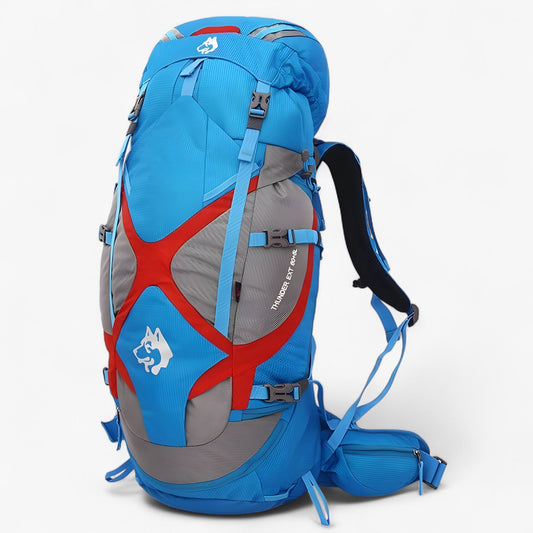 Durable 65L Hiking Rucksack with Comfortable Straps and Extra Compartments - Pexav