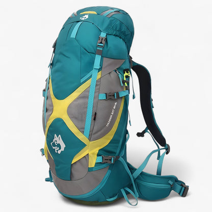 Durable 65L Hiking Rucksack with Comfortable Straps and Extra Compartments