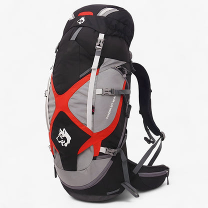 Durable 65L Hiking Rucksack with Comfortable Straps and Extra Compartments