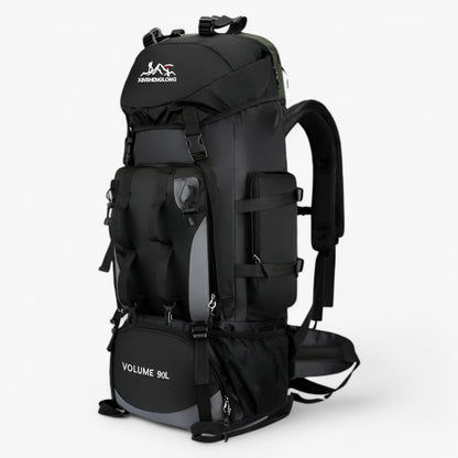 Waterproof 90L Trekking Rucksack with Padded Straps and Multiple Compartments - Pexav