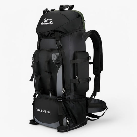 Waterproof 90L Trekking Rucksack with Padded Straps and Multiple Compartments - Pexav