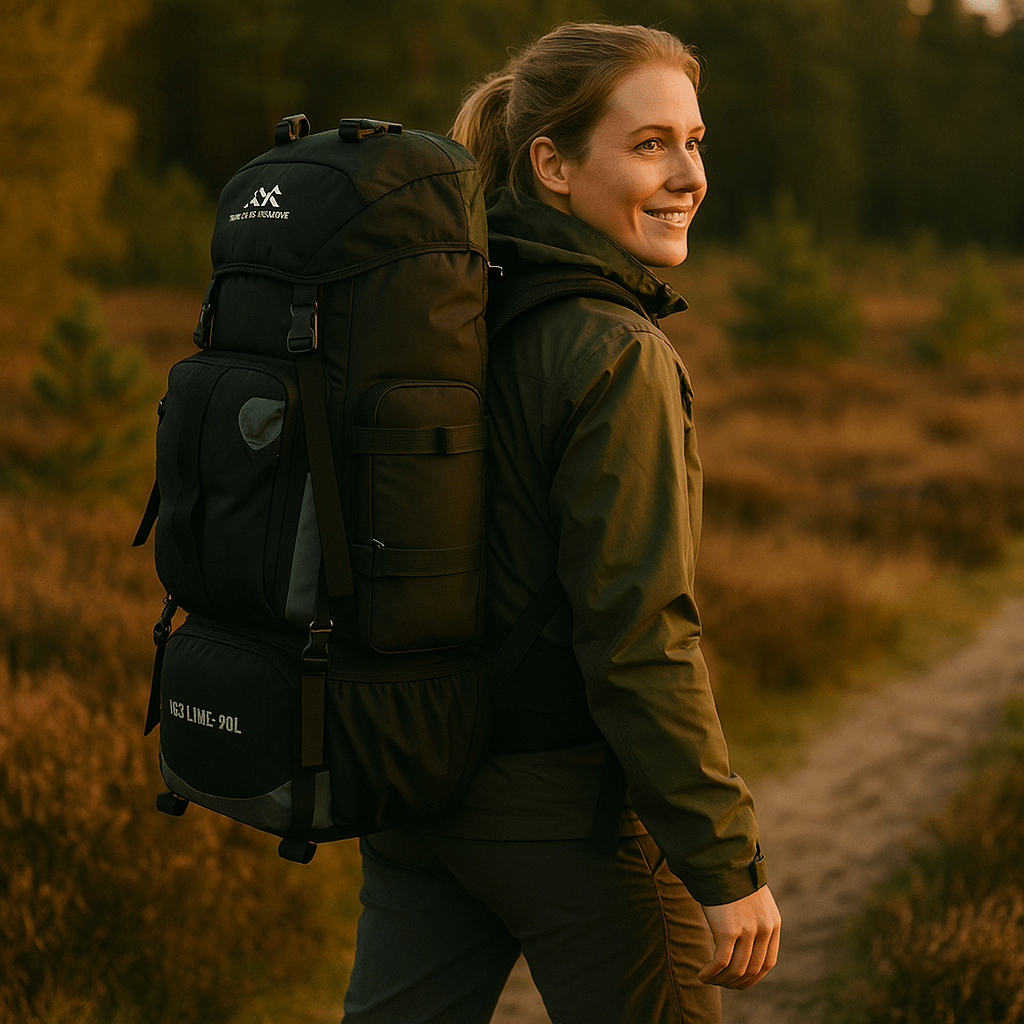 Waterproof 90L Trekking Rucksack with Padded Straps and Multiple Compartments
