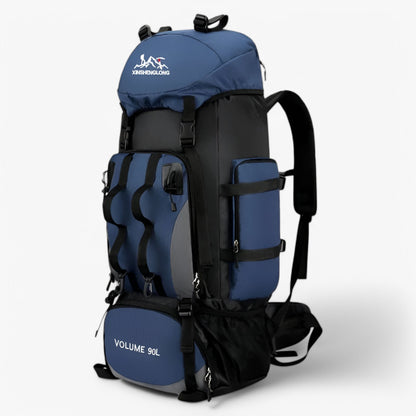 Waterproof 90L Trekking Rucksack with Padded Straps and Multiple Compartments
