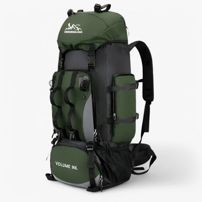 Waterproof 90L Trekking Rucksack with Padded Straps and Multiple Compartments
