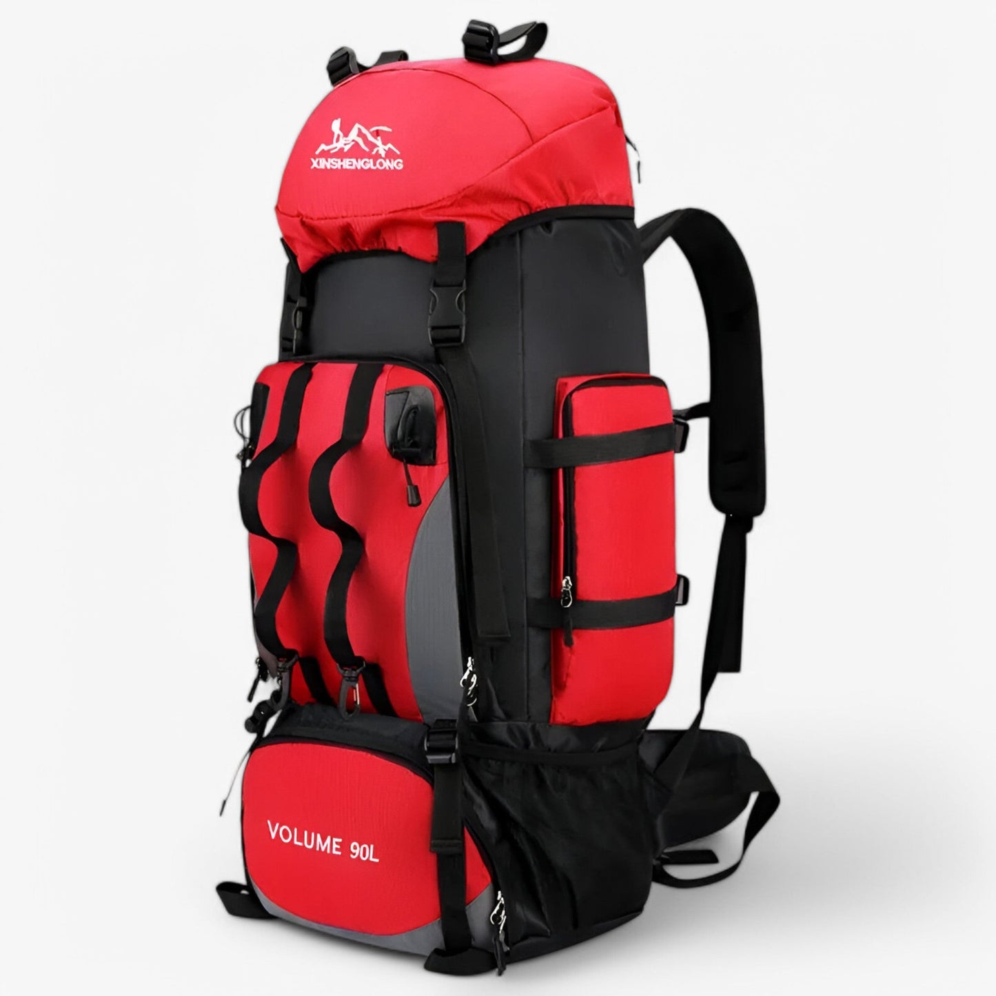 Waterproof 90L Trekking Rucksack with Padded Straps and Multiple Compartments