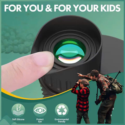 Waterproof High-Power Night-Vision Binoculars for Adults and Kids with 10×25 Magnification, Carrying Strap, Storage Pouch