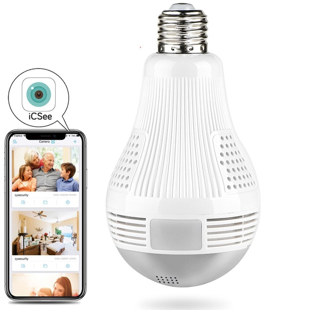 Wireless 360 Degree Smart Security Light Bulb Camera - Pexav