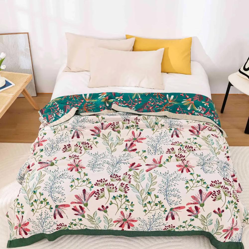 Soft Floral Pattern Throw Blanket