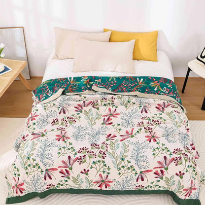 Soft Floral Pattern Throw Blanket