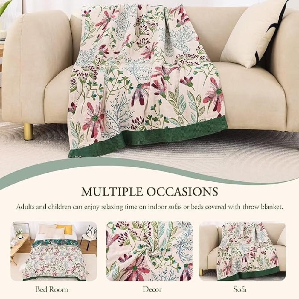 Soft Floral Pattern Throw Blanket
