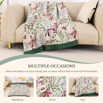 Soft Floral Pattern Throw Blanket