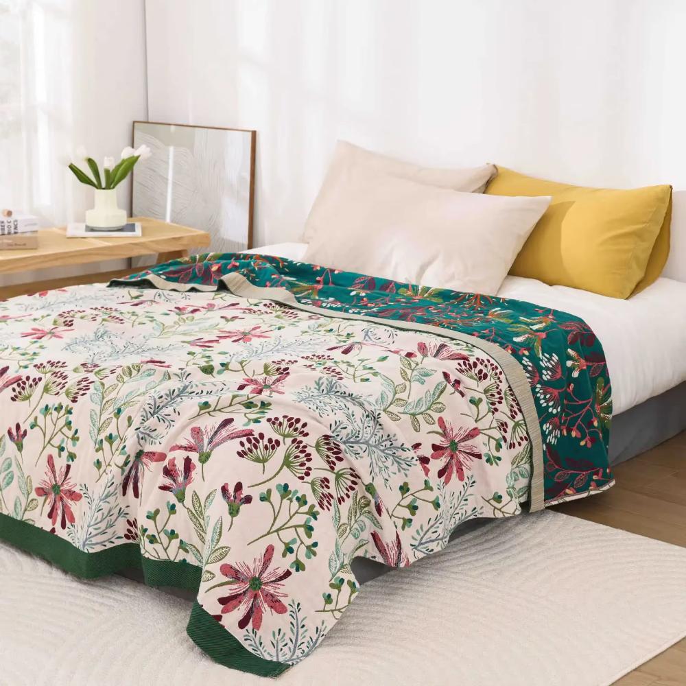Soft Floral Pattern Throw Blanket - Pexav