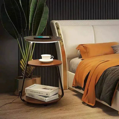 Compact 2-Tier Side Table Lamp