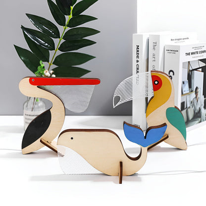 Wooden Animal Table Lamp for Kids – Cute LED Bedroom Lamp with Touch Switch and Soothing Illumination 5