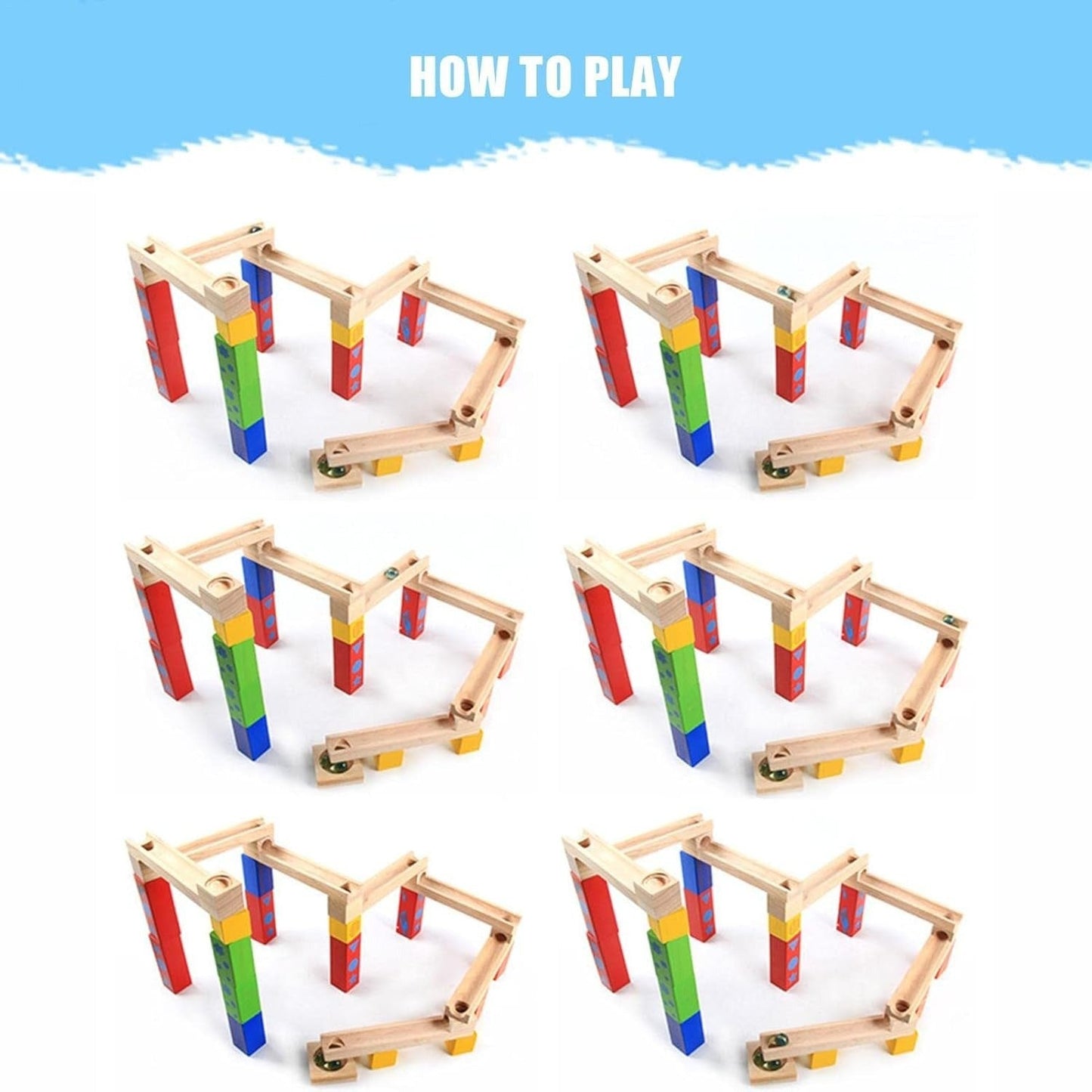 Wooden Marble Run - Educational Toy, Creative Track Builder, Smooth Finish, Natural Wood, Safe for Ages 3+