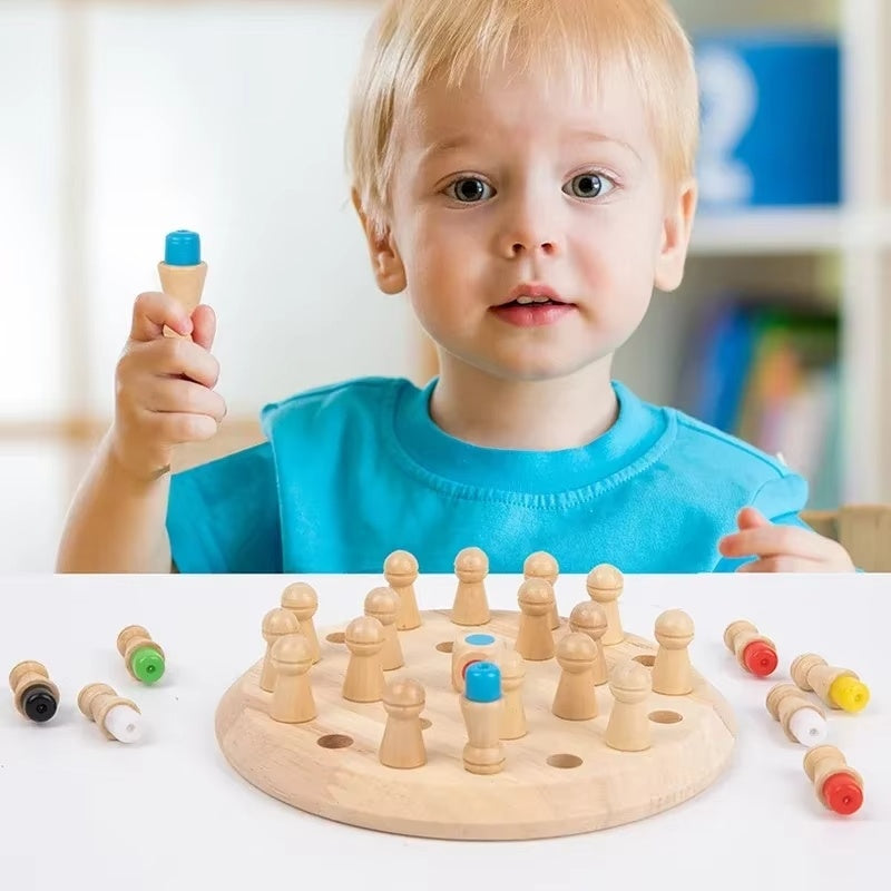 Colorful Kids Wooden Memory Match Game - Pexav