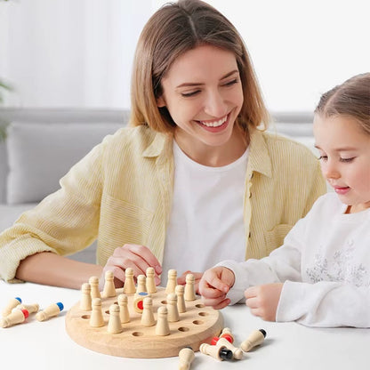 Wooden Memory Game with Vibrant Colors, Designed to Improve Memory, Safe for Ages 3+