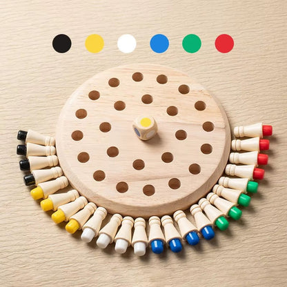 Wooden Memory Game with Vibrant Colors, Designed to Improve Memory, Safe for Ages 3+