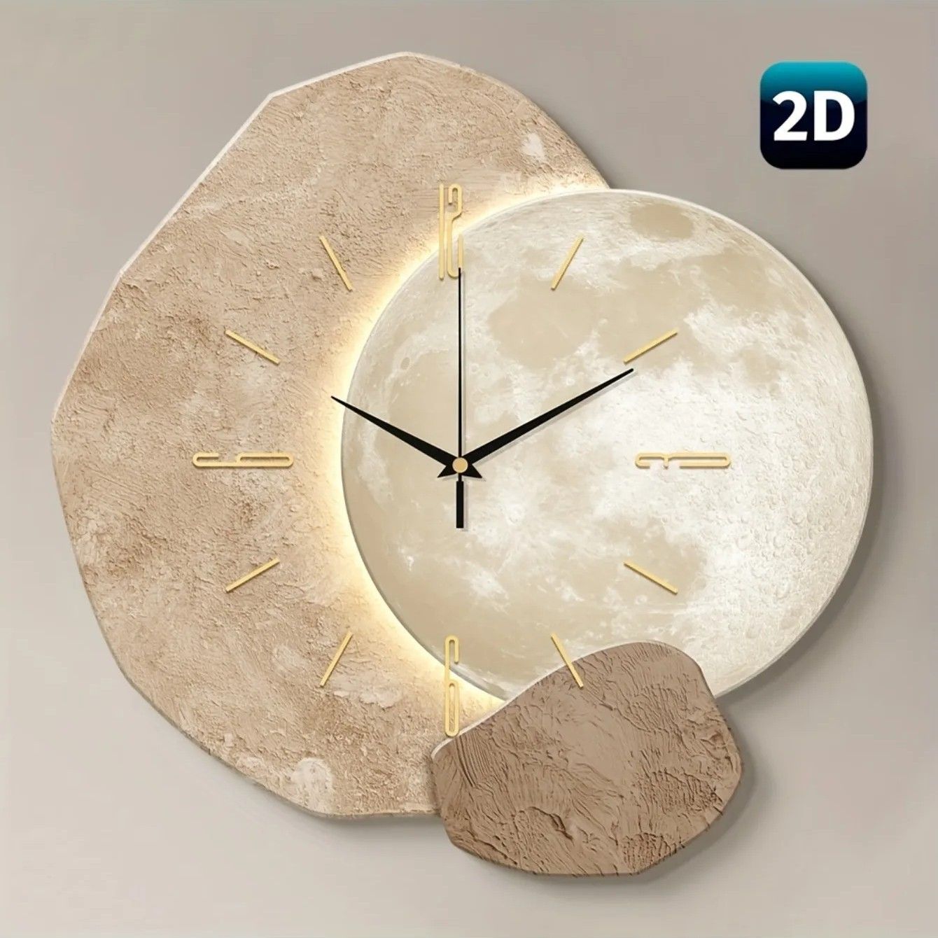 Natural Bamboo Wall Clock with LED Light - Pexav
