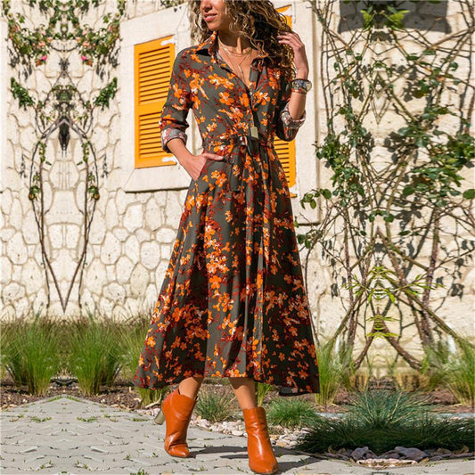 Colorful Floral Summer Dress - Pexav