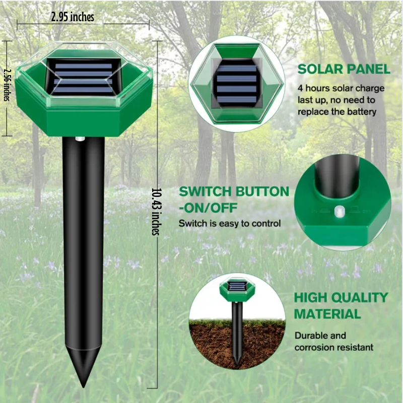 Solar Powered Yard Pest Repellent Stakes 4 Pack