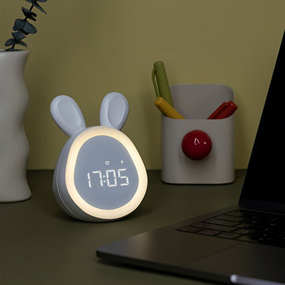 Cute Bunny Nightlight Clock with USB Charger