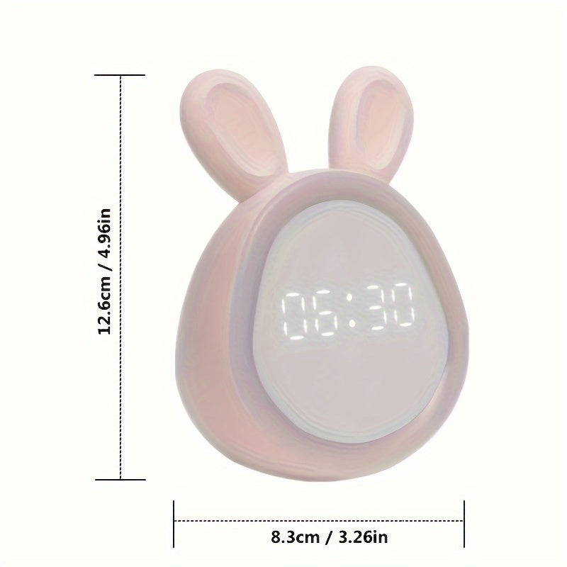 Cute Bunny Nightlight Clock with USB Charger