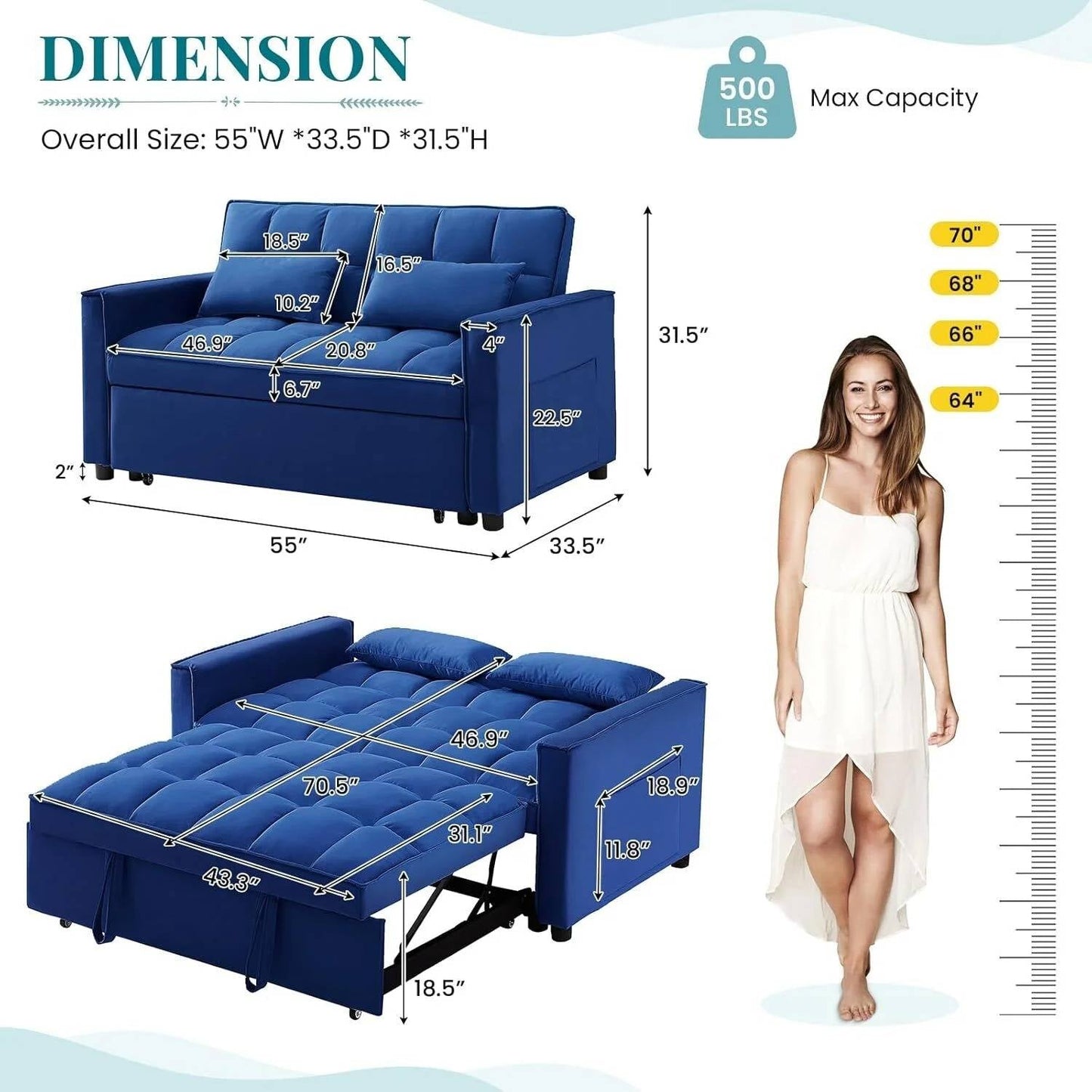 Space Saving Fold Out Sofa Bed