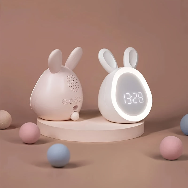 Cute Bunny Nightlight Clock with USB Charger