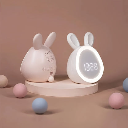 Cute Bunny Nightlight Clock with USB Charger