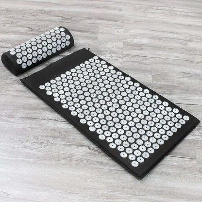 Acupressure Yoga Mat & Cushion Set - RelaxMat-Black-Nora Luxe