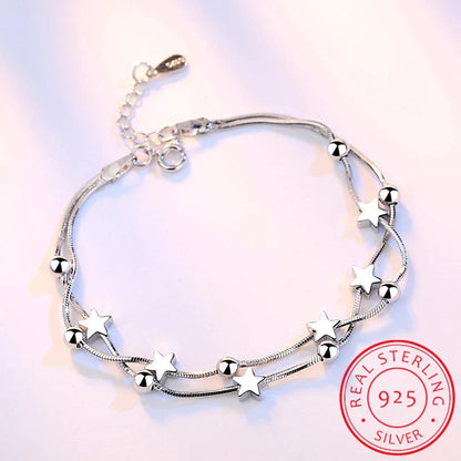 Sparkling Star Dainty Adjustable Bracelet - Pexav