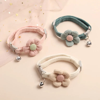 Adjustable Cat Collar with Flower - FlowerCharm-Pink-Nora Luxe
