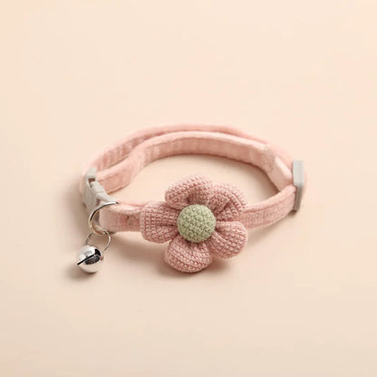 Adjustable Cat Collar with Flower - FlowerCharm-Pink-Nora Luxe