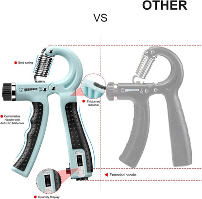 Adjustable Hand Grip Strengthener - 2 Pack (5-60KG/11.02–132.28 lbs)-Black-Nora Luxe