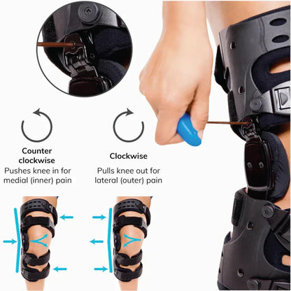 Adjustable Knee Brace - KneeEase-Black - Left leg-Nora Luxe