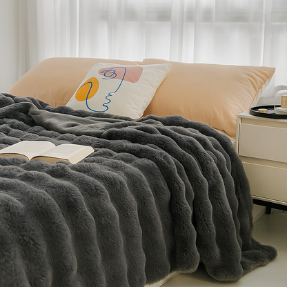 Soft Plush Reversible Throw Blanket for Home - Pexav