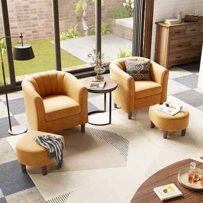 Comfortable Armchair with Storage Stool